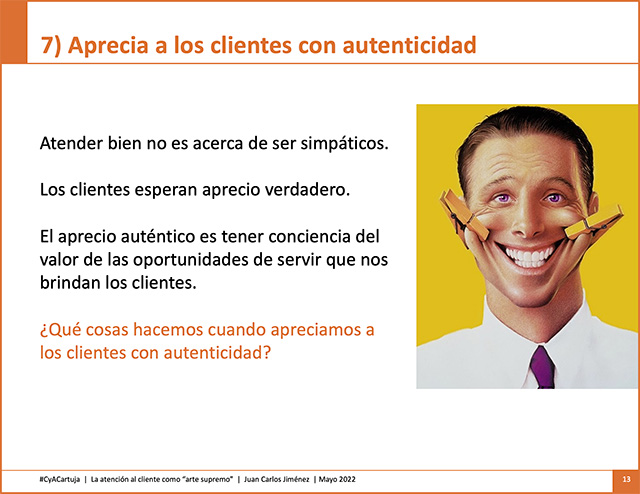 atender clientes con autenticidad